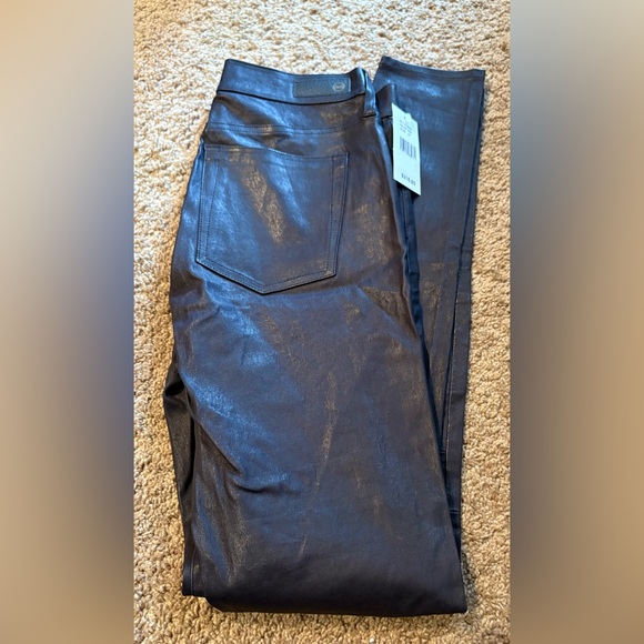 Ag Adriano Goldschmied Denim - AG Adriano Goldschmied Women's Faux Leather Luxury Work Black Jeans size 27 NWT